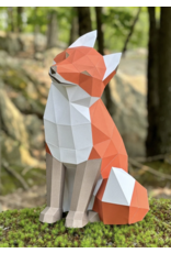 Poly Paper Craft Fox Sitting 3D Puzzle