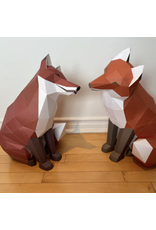 Poly Paper Craft Fox Sitting 3D Puzzle