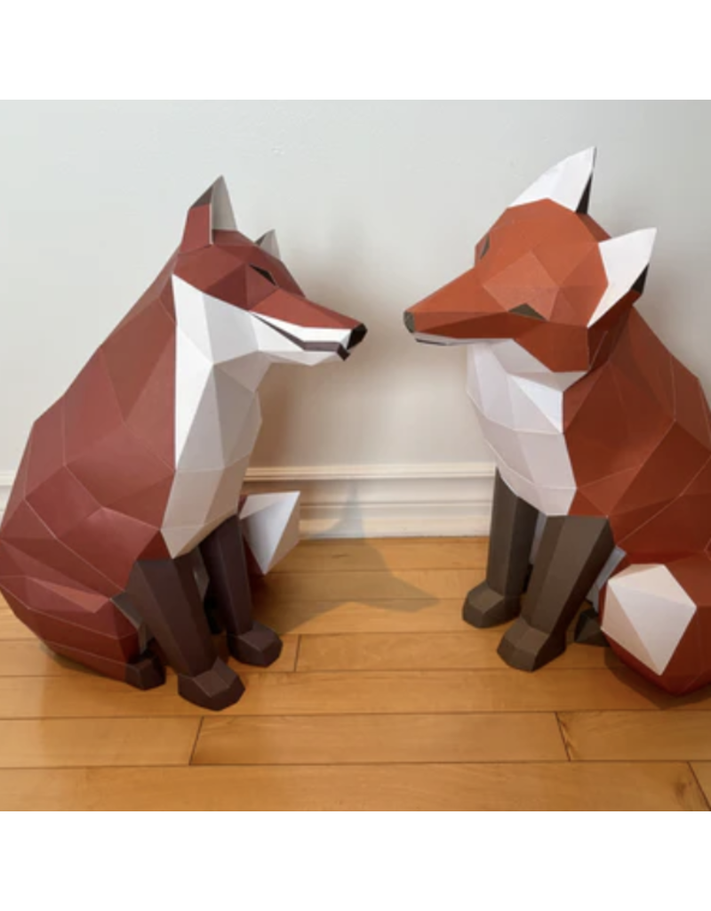 Poly Paper Craft Fox Sitting 3D Puzzle