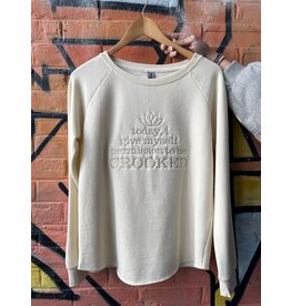 Twisted Sisters boutik Affirmation Crew-today, i give my permission to be CROOKED-Cream