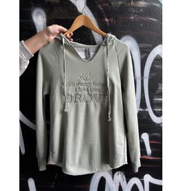 Twisted Sisters boutik Affirmation Hoodie-with every breath i feel less DROVE-Sage