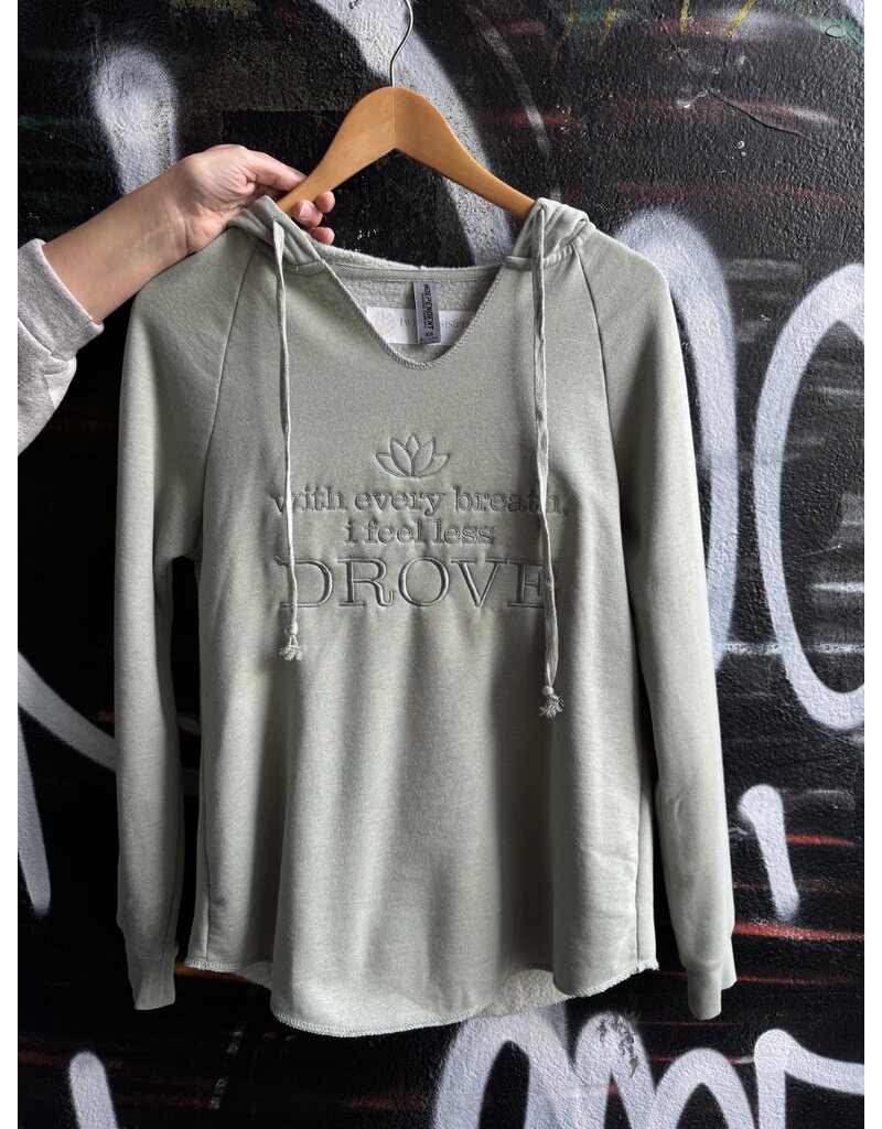 Twisted Sisters boutik Affirmation Hoodie-with every breath i feel less DROVE-Sage