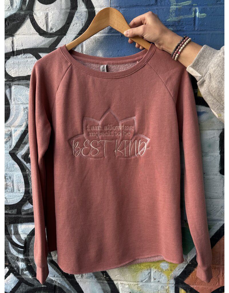 Twisted Sisters boutik Affirmation Crewneck-i am allowing myself  to be BEST KIND-Rose