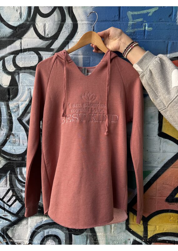 Twisted Sisters boutik Affirmation Hoodie-i am allowing myself  to be BEST KIND-Rose