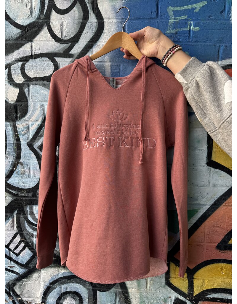 Twisted Sisters boutik Affirmation Hoodie-i am allowing myself  to be BEST KIND-Rose