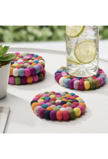 MODWOOL MODWOOL-Felt Ball Coaster Set - Multi Color