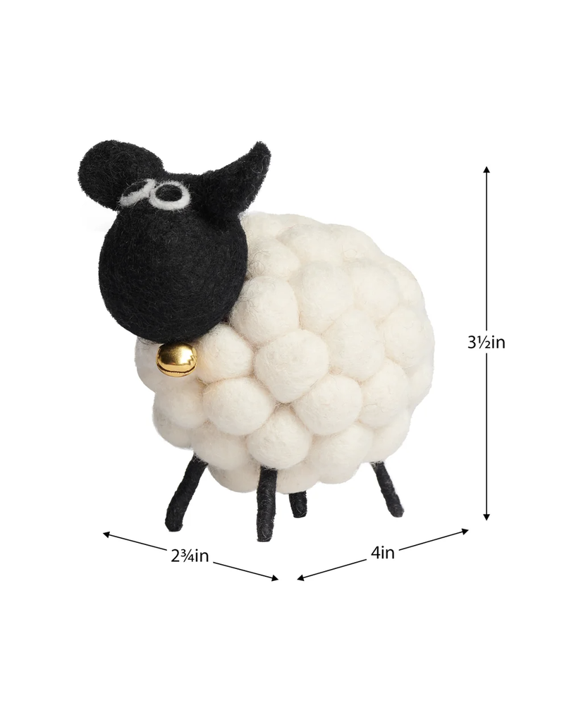 Torre & Tagus MODWOOL-Felt Ball Sheep -White