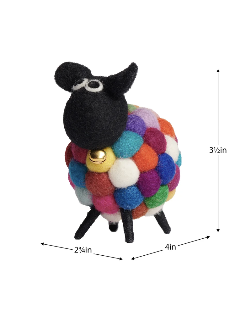 Torre & Tagus MODWOOL-Felt Ball Sheep-Multi Color