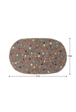 Torre & Tagus Felt Ball Oval Door Mat - Natural Brown with Dots