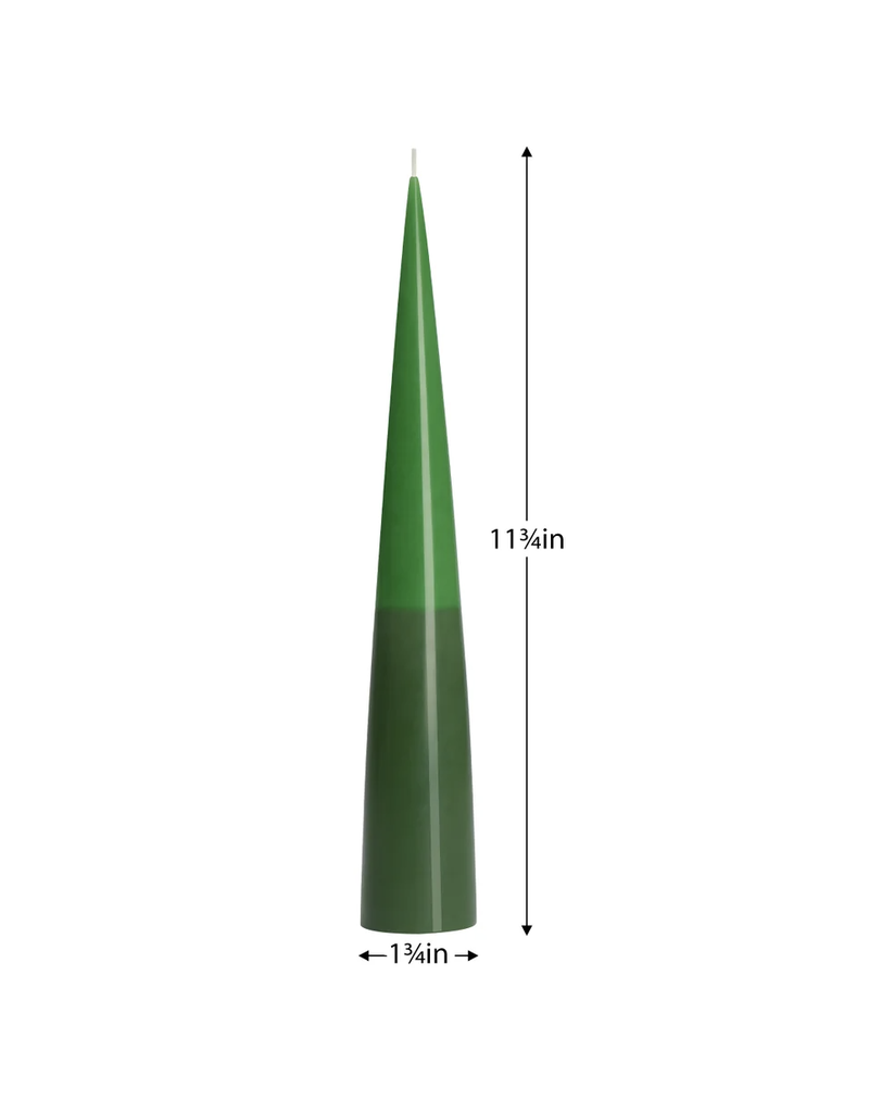Torre & Tagus Prime Conical Two-Tone Candle -11.75h" - Green