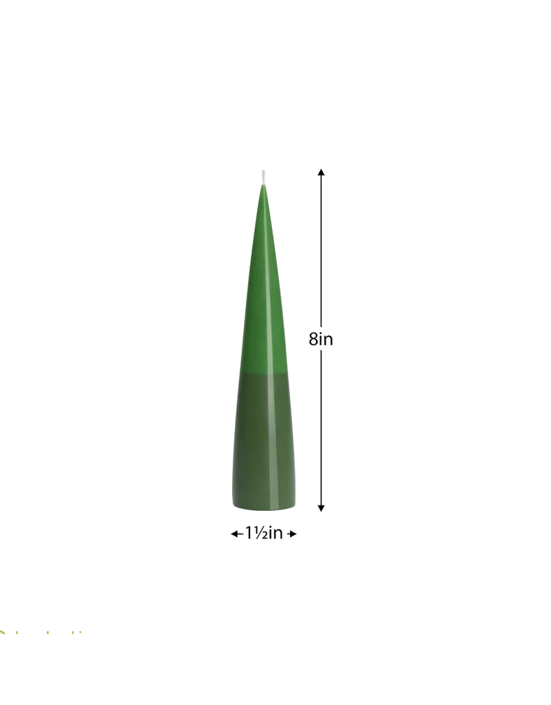 Torre & Tagus Prime Conical Two-Tone 8"H Candle - Green