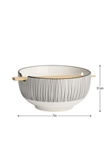 Torre & Tagus Kiri Porcelain Noodle Bowl with Chopsticks - Black Line