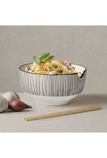 Torre & Tagus Kiri Porcelain Noodle Bowl with Chopsticks - Black Line