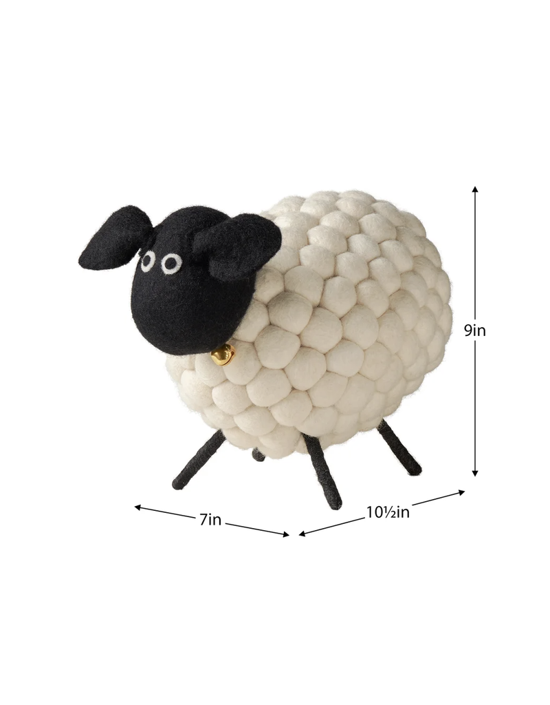 Torre & Tagus Felt Ball Sheep Decor-9"h - White