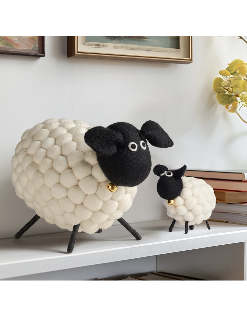 Torre & Tagus Felt Ball Sheep Decor-9"h - White