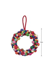Torre & Tagus MODWOOL-Felt Ball 13" Diameter Decorative Wreath - Multicolor