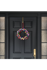 Torre & Tagus MODWOOL-Felt Ball 13" Diameter Decorative Wreath - Multicolor