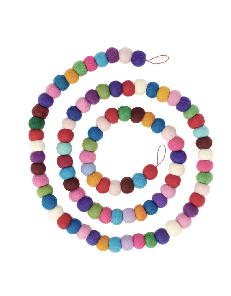 Torre & Tagus MODWOOL-Felt Ball 75L" Garland - Multicolor