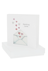 Pavilion Sending Love 7mm Sterling Silver Heart Stud Earrings/Card