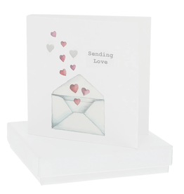 Pavilion Sending Love 7mm Sterling Silver Heart Stud Earrings/Card