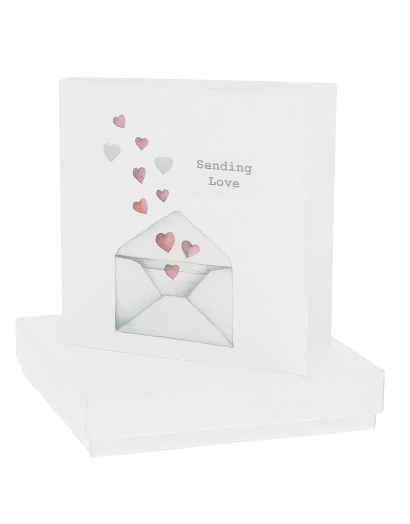 Pavilion Sending Love 7mm Sterling Silver Heart Stud Earrings/Card