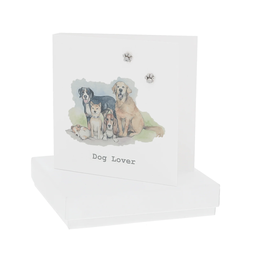 Pavilion Dog Lover 6mm Sterling Silver Pawprint Stud Earrings/Card