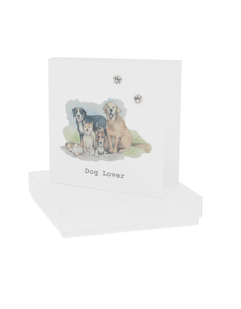 Pavilion Dog Lover 6mm Sterling Silver Pawprint Stud Earrings/Card
