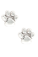 Pavilion Dog Lover 6mm Sterling Silver Pawprint Stud Earrings/Card