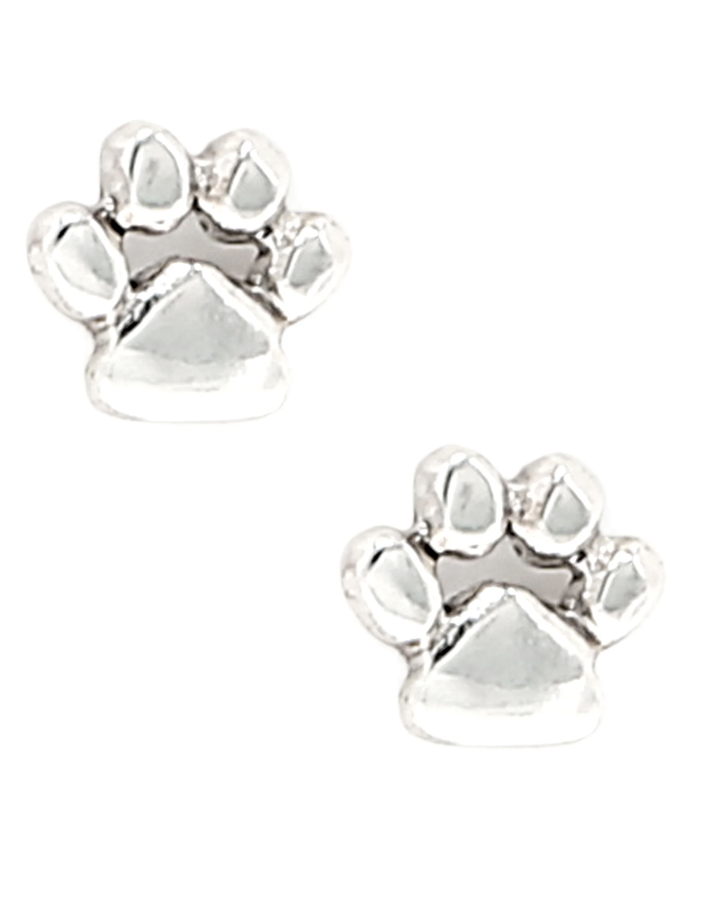 Pavilion Dog Lover 6mm Sterling Silver Pawprint Stud Earrings/Card