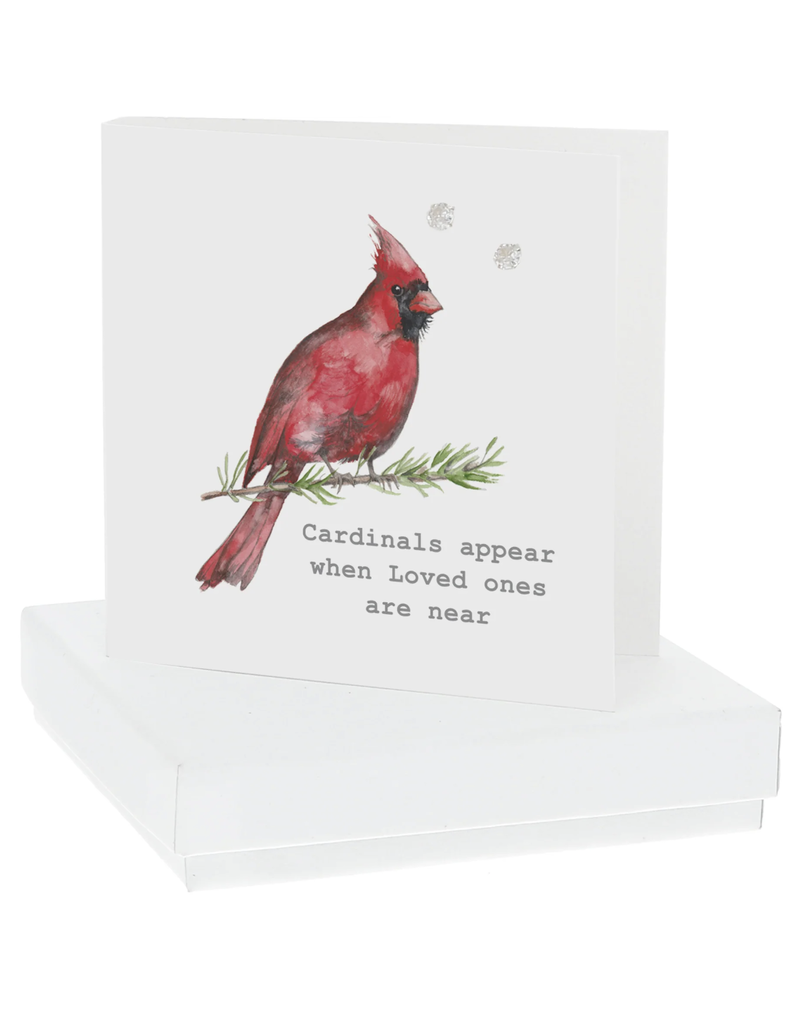 Pavilion Cardinals Appear 4mm-Earrings/Card