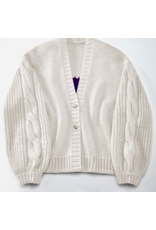 Charlie Paige Dreamy Knit XOXO Cardigan- Off White