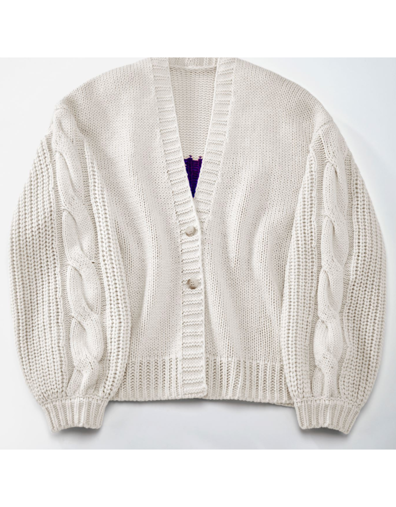 Charlie Paige Dreamy Knit XOXO Cardigan- Off White