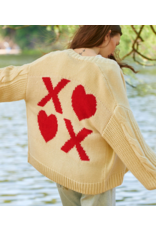 Charlie Paige Dreamy Knit XOXO Cardigan- Off White