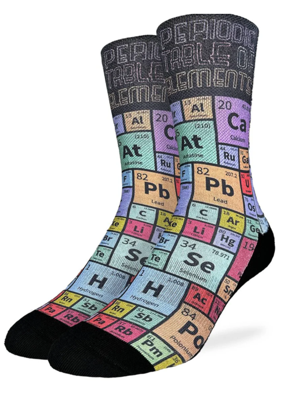 Good Luck Socks Men's Periodic Table of Elements Socks