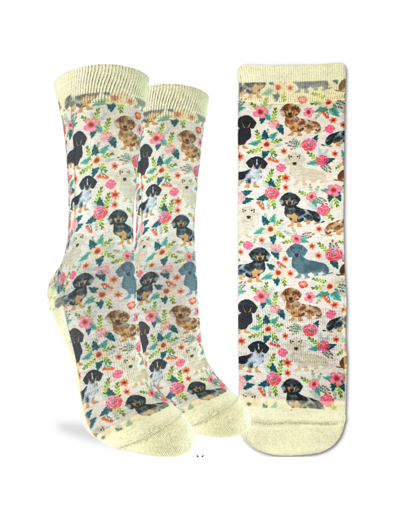 Good Luck Socks Women's Floral Dachshunds Socks