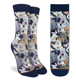 Good Luck Socks Women's Wine & Cats Socks