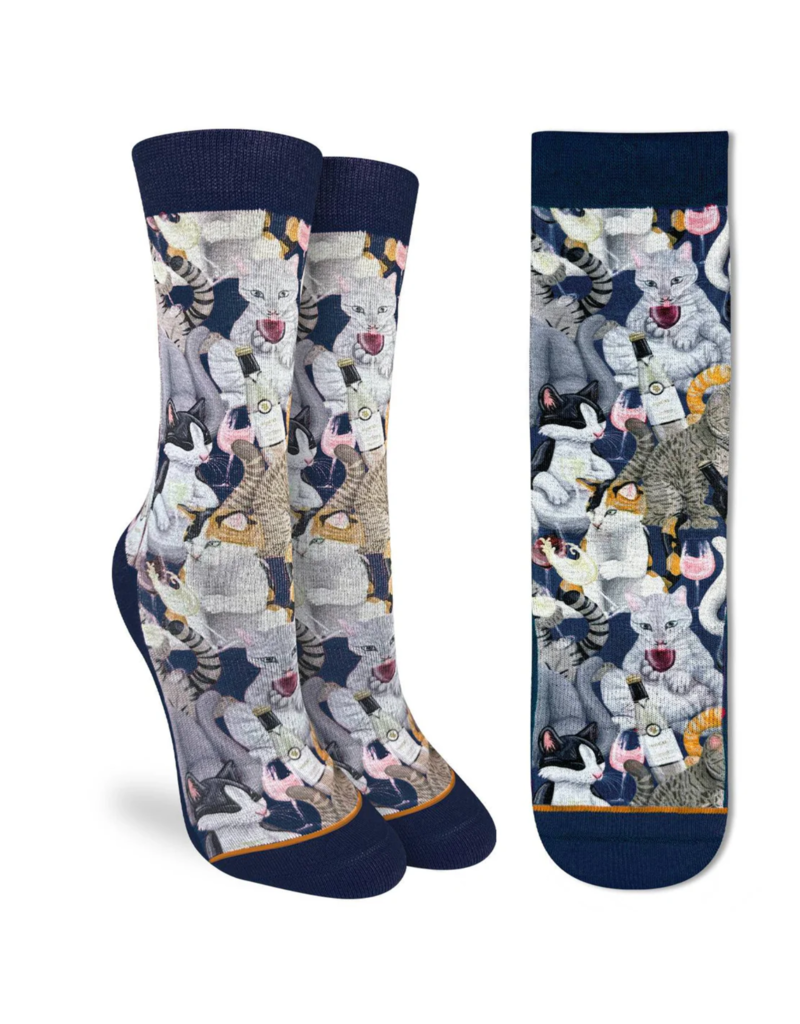 Good Luck Socks Women's Wine & Cats Socks
