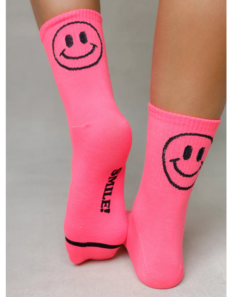 LimLim Smile Socks- Hot Pink