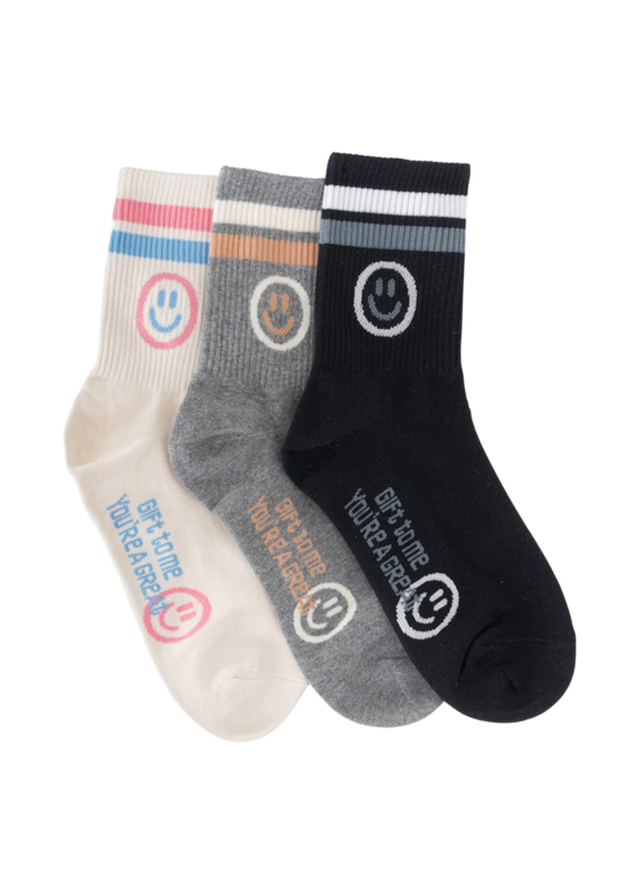 LimLim Great Smiley Socks-Cream