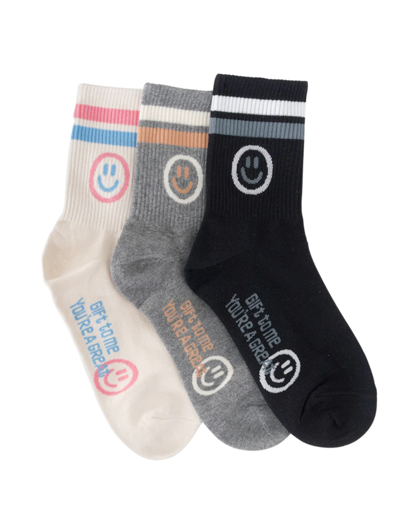 LimLim Great Smiley Socks-Cream