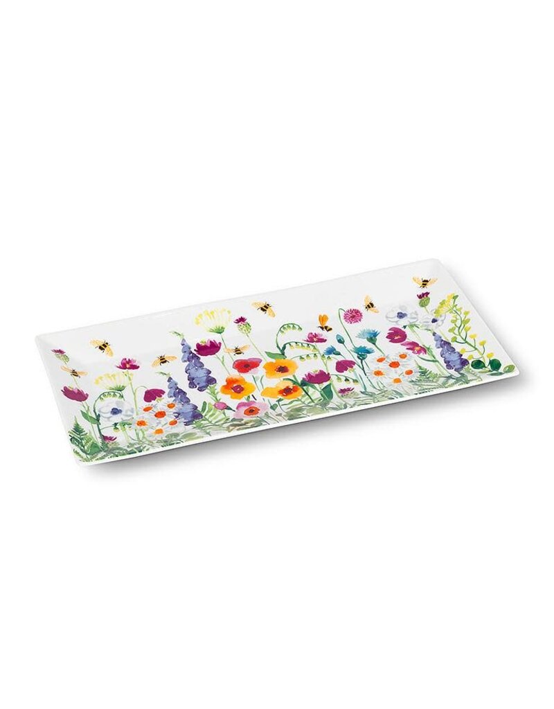 Abbott Bee Garden Large Rectangle Platter-4.5"x12"L