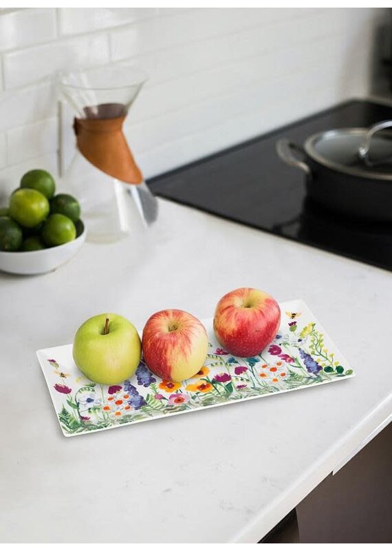 Abbott Bee Garden Large Rectangle Platter-4.5"x12"L