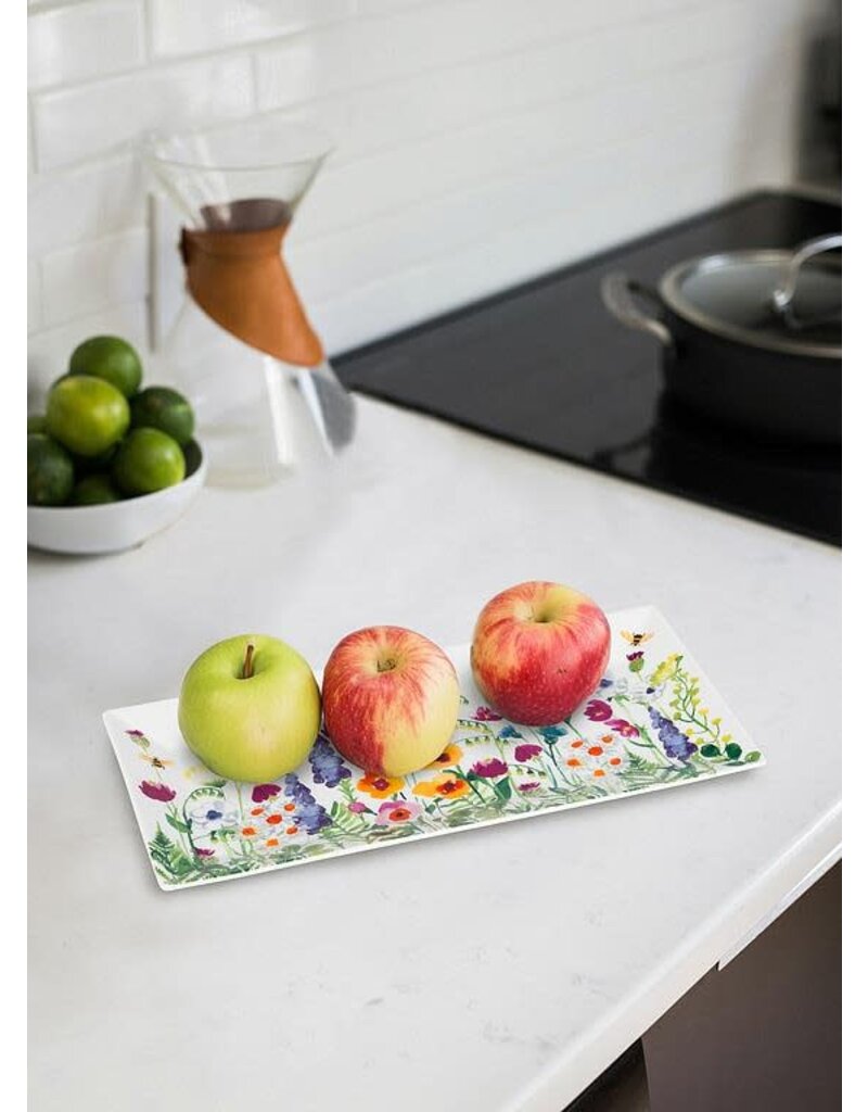 Abbott Bee Garden Large Rectangle Platter-4.5"x12"L
