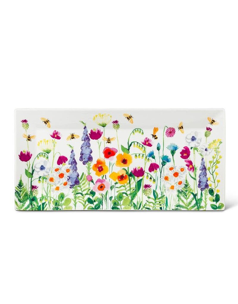 Abbott Bee Garden Large Rectangle Platter-4.5"x12"L