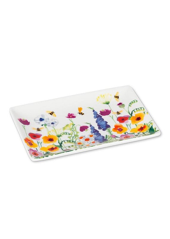 Abbott Bee Garden Rectangle Plate-4"x6"L