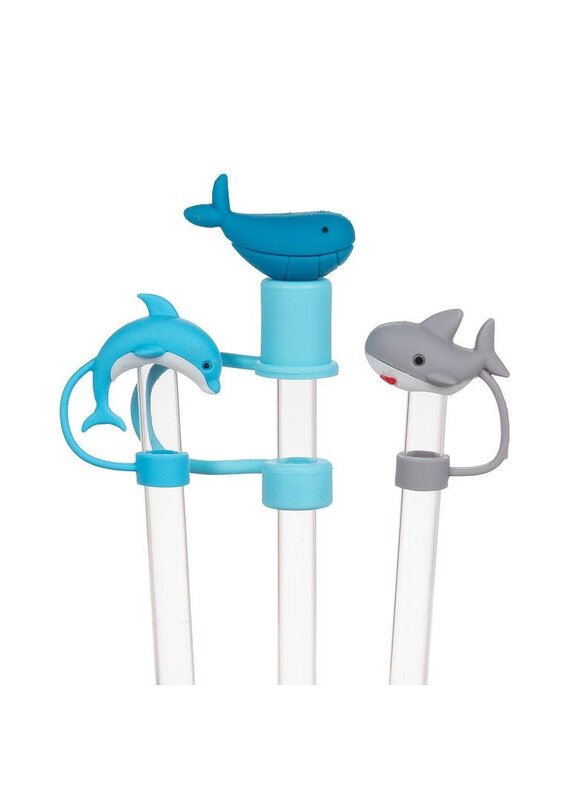 Abbott Jumbo Straws with Marine Life Caps