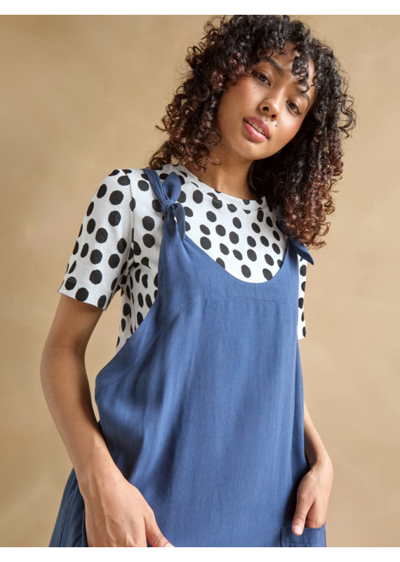 Marigold Inc Joe Top-Black& White Dots