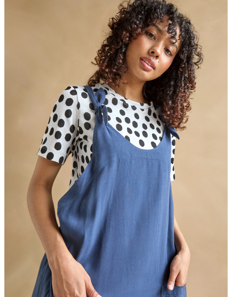 Marigold Inc Joe Top-Black& White Dots