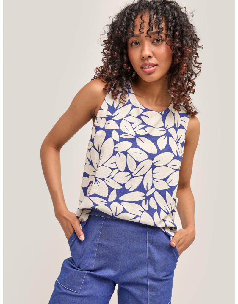 Marigold Inc Iris Top-Blue Flowers