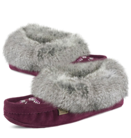 Beaded Slipper w/Fur, Orlon